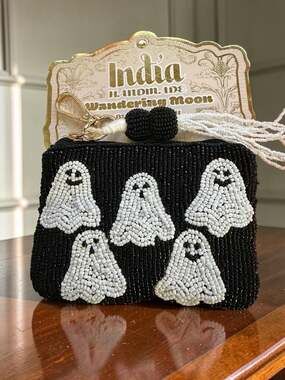 Wandering Moon Handmade Ghost Beaded Coin Purse